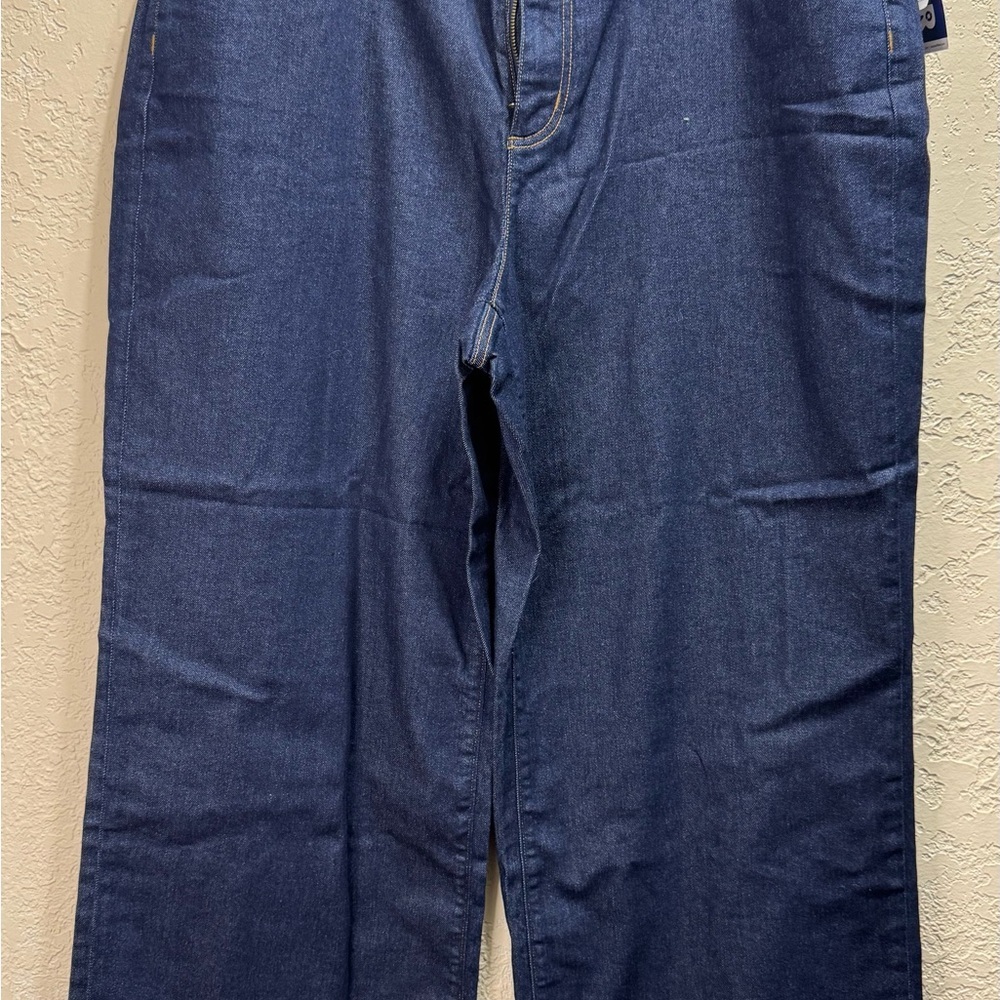 NWT Lands’ End Plus Size Cropped Wide Leg Jeans 20W Dark Wash